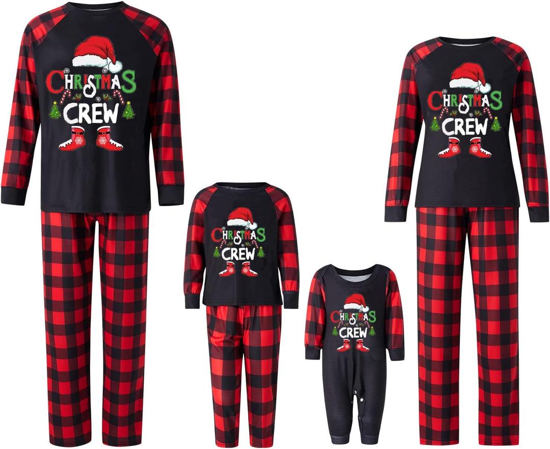 One opening Family Christmas Pjs Matching Sets Soft Couple Christams Pajamas Set Sleepwear Xmas Homewear Christmas Outfits (BlackBV86, Men, XL)