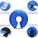 Katoggy Inflatable Dog Cone Collar for After Surgery, Doggie Neck Blow up Donut Recovery ECollar, Soft Adjustable Dog Cone for Small Medium Large Dogs and Cats (Blue, M)