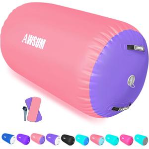 AWSUM 1 PCS Gymnastics Barrel Air Roller Inflatable Tumbling Mat Back Handspring Trainer for Octagon Mat Gym Gymnastics EquipmentNo Electric Pump
