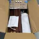 LEPOWER Wood Tripod Floor Lamp, Mid Century Standing Lamp, Modern Design Studying Light for Living Room, Bedroom, Study Room and Office, Flaxen Lamp Shade with E26 Base Walnut