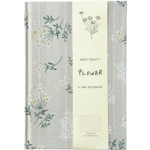 Floral Journal for women, Floret Printed Fabric Cloth Hardcover, A5, 200 Pages, 6x8 Medium Ruled Notebook, Similar Embroidered Linen Journal, Lay Flat Church Notes Notebook, Beige (Floret Beige)