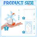 Leinuosen 6 Pcs Wooden Silly Goose Decorations, Cute Handmade Goose with Bow for 1st Birthday, Nursery, Tiered Tray, Desk & Shelf Decor Baby Shower Party Decor Favors(Blue)