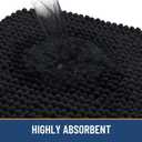 Arotive Bathroom Rugs 30" x 20", Ultra Soft Absorbent Chenille Bath Rugs, Non-Slip Rubber Backing, Machine Washable Bath Mats for Bathroom Floor, Tub and Shower, Home Decor Accessories, Black
