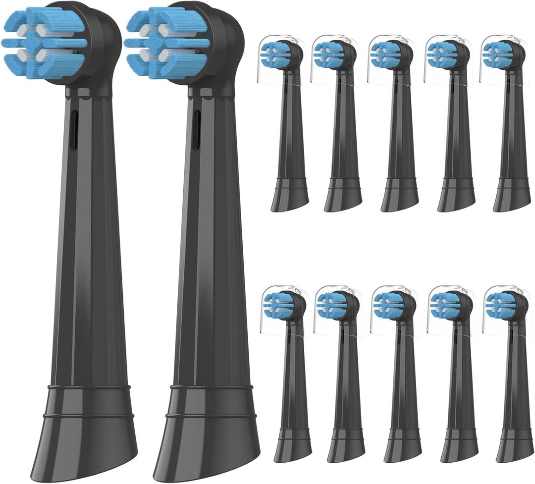 Replacement Toothbrush Head Compatible with Oral B IO, Replacement Heads for Oral B IO 3 4 5 6 7 7G 8 9 10 Series Electric Toothbrushes, Black, 12 Count