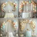 30 ft x 10 ft Wrinkle Free Ivory Backdrop Curtain for Wedding Parties, Polyester Ivory Photo Backdrop Drapes 6 Panels 5x10ft for Baby Shower Photoshoot Engagement Birthday Party Photography Background