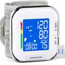 Blood Pressure Monitor Adjustable Wrist Cuff LCD Backlit Display BP Machine for Home Use Stores Up to 60 Readings Batteries Included with Carrying Case