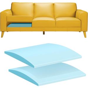 RA RUNNING ALIEN Couch Cushion Support for Sagging Seat,20"X20"X2" High Density Foam Sofa Cushion,Arched Furniture Seat Under Cushion Sag Repair for Loveseat,Blue Set of 2