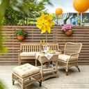 Dizaolive Wicker Chair Cushions for Outdoor Furniture Patio Loveseat Settee Bench Cushions 19x19, Gray