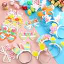 48 Pcs Paper Easter Glasses and Headband for Adult Bunny Ear Eyeglasses Easter Egg Headwear Rabbit Chick Photo Prop Costume Favor Gift Decor Supplies Basket Stuffer