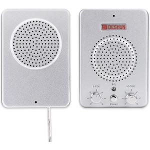 DESHUN Window intercom System Dual Way, Window Speakers, A walkie-Talkie That can be Attached to Glass,Built-in Microphone, intercom System for The Business/Bank/Office/Hospital/Station/Catering