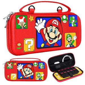 Xinocy for Nintendo Switch for Switch Lite Carrying Case - Cute Kawaii Design for Switch Lite Travel Cases Portable Storage Carry Protective Hard Shell for Women Girls Boys Teens, Red