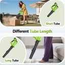 Leaf Blower Cordless with 2 x 3.0Ah Battery and Charger, 680CFM 260MPH Electric Blower with 2 Speeds, 20V Handheld Leaf Cleaner for Lawn Care, Blowing Leaves, Dust, Snow, Gravel for Patio, Yard, Green