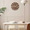 XFM Brown Wooden Wall Clock Battery Operated 14 Inch Rustic Farmhouse Clocks for Walls Silent Wall Clock for Office (No Solid Wood, it is with MDF Material)