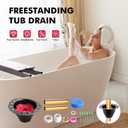 Freestanding Tub Drain Rough-in Kit, Bathtub Drain Kit with PVC Adapter and Brass Tail Pipes, Compatible with Free Standing Bathtubs, Copper Bathtub and Floor Mounted Bathtub