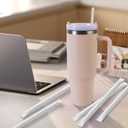 4 x 50PCS Disposable Straws for 40 OZ Tumbler, Extra Long Straws Disposable for Stanley Cup 30 Oz 40 Oz Tumbler, Individually Wrapped
