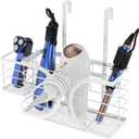 Hair Dryer Holder 3in1 Hair Tool Organizer/Wall Mounted,Cabinet Door or Desk-based Blow Dryer Holder/Height-adjustable Curling Iron Holder/Bathroom Cabinet Organizer for Flat Irons Curling Wand