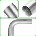 2.5" OD 90 Degree Exhaust Pipe Stainless Steel Mandrel Bend Elbow, 2.5 Inch DIY Custom Exhaust Bend Pipe Tube for Universal Fit, 5.9"/150mm Leg Length, 2PCS