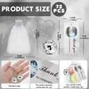 BBTO 36 Pack Mini Mirror Disco Ball Keychain Bulk Silver Disco Ball Party Favors 70s Keychains 1970s Accessories Party Favor Supplies with Drawstring Sheer Organza Bags Thank You Tags(72 Sets)