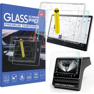 OZPYKAE for Tesla New Model Y Juniper 2025 & Model 3 (2024-2026) Highland Screen Protector ,15.4 Inch No Glare & Fingerprint Matte Tempered Glass Protector for Model 3 /New Model Y Juniper Accessories With Installed Kit