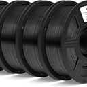 ELEGOO PLA+ Filament 1.75mm Black 4KG, High Toughness PLA Plus 3D Printer Filament Dimensional Accuracy +/- 0.02mm, 4pcs 1kg Spool(2.2lbs) Fits for Most FDM 3D Printers