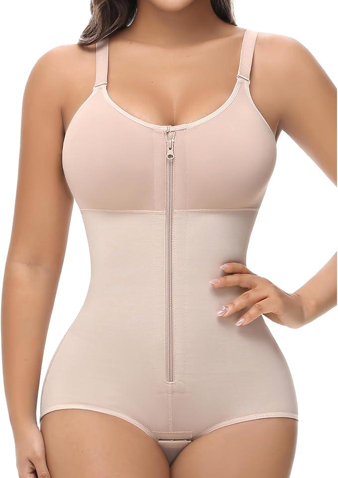 SHAPSHE Fajas Colombianas Moldeadoras De Cintura Y Abdomen Reductoras Faja Postparto Para Mujer Full Body Shaper Shapewear Tummy Tuck Fupa Control Butt Lifting Post Surgery Compression Garment Nude M