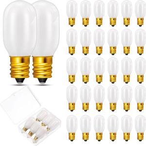 Honoson 30 Pieces Christmas Village Light Bulbs 6 W Replacement Bulbs, E12 Candelabra Base T20 Bulb Accessory for Villages Houses Dept 56, Christmas Tree
