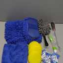 AUTODECO 17 Pcs Car Wash Cleaning Tools Kit Car Detailing Set with Blue Canvas Bag Collapsible Bucket Wash Mitt Sponge Towels Tire Brush Window Scraper Duster Complete Interior Car Care Kit (Blue)