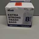 Plasticplace 8 Gallon Trash Bags -White Drawstring Garbage Can Liners - 200 Count - Leak-Resistant and Tear-Proof for Kitchen, Bathroom, Office, and Small Trash Cans 0.7 Mil