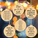 24 Pcs Spanish Christian Ornaments Religious Wooden Hanging Christian for Christmas Tree Nativity Scene for Pastor Church Members Church Baptism Decor