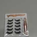 Newcally Magnetic Eyelashes with Eyeliner Kit Reusable Wispy Lashes Natural Look Magnetic Lashes Kit C-curly No Glue Needed 5 Pairs False Lashes with Magnetic Eyeliner & Tweezers