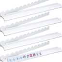 DoubleFill Set of 4 Scalloped Mahjong Tile Racks Set with Magnetic Pushers, 17.7 Inch Acrylic Mahjong Racks for Tiles Holders Acrylic Mah Jong Accessories, Fits All Tile Sets