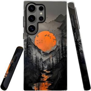 DAIZAG Case for Samsung Galaxy S26 Ultra,Military-Grade Protection Cover,Sunset Mountain Landscape（Glossy）