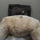 A Nice Night Faux Fur Reading Pillow Bed Wedge Large Adult Children Backrest with Arms Back Support for Sitting Up in Bed/Couch for Bedrest, Tie Dyed Khaki