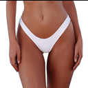 SherryDC Women's Sexy Cheeky Thong Brazilian Cut Low Rise High Leg Bikini Bottom Small