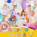 Donut Sweet Balloon Garland Arch Kit, Donut Party Supplies Sets Multi Color Donut Shaped Balloons for Wedding Donut Themed Birthday Party Photo Props