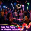 LovesTown 24PCS Light Up Glow Sticks Pop Tubes for Party Favor, Glow in the Dark Party Favor Supplies for Kids Supplies, Light Up Necklace Bracelet Accessories for Boys Girls Birthday