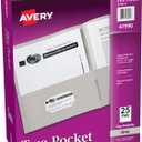 Avery Two Pocket Folders, Holds up to 40 Sheets, Business Card Slot, 25 Gray Folders (47990)