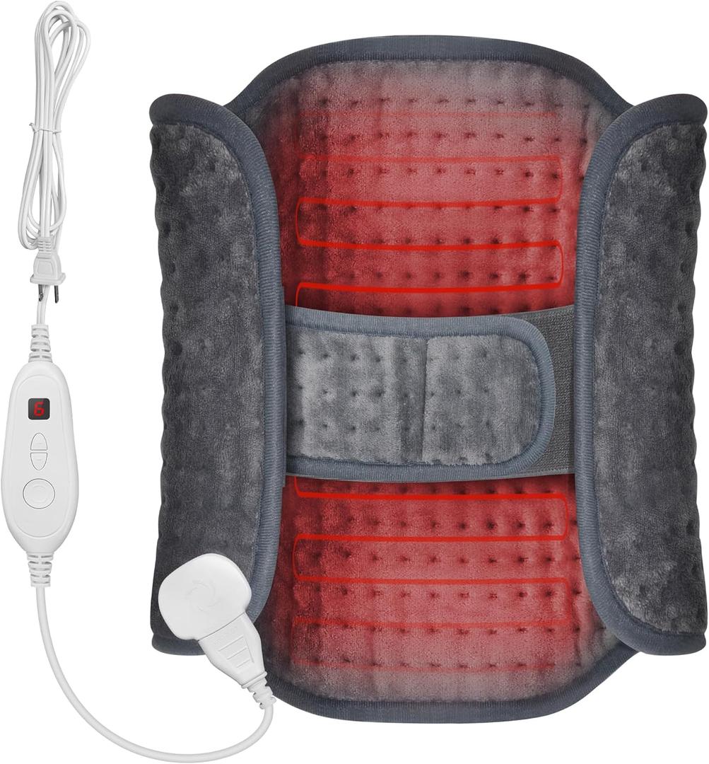 Snailax Heating Pad for Back Pain Relief, Electric Heat Pad for Period Cramps, Neck, Shoulders, 16x24, Heated Pad with Adjustable Strap, 6 Heat Levels, Auto Shut Off, Gifts