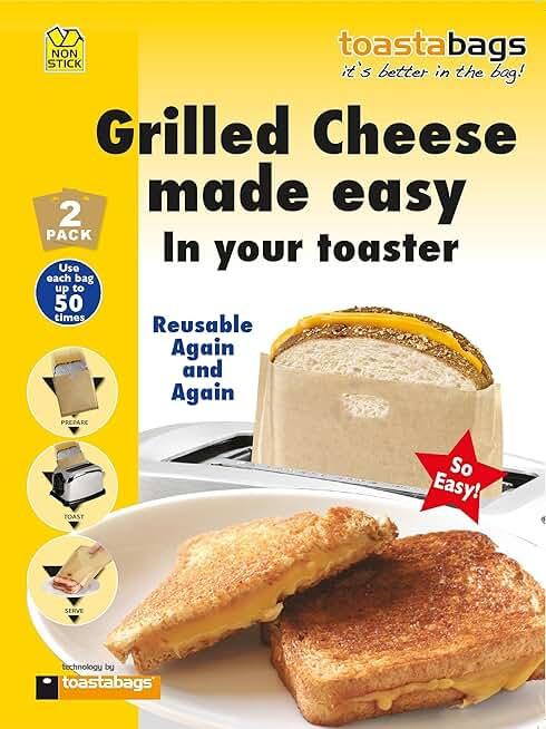 2 x Toastabags - Grilled Cheese Made Easy in Your Toaster. Up to 100 Times 2pack