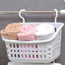 Hanging Plastic Storage Basket, Small Hanging Organizer For Bathroom, Kitchen, Dorm Room, Wall Mounted