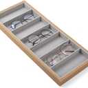 Walnut Wood Glasses Storage Box Eyeglass Sunglasses Box Storage Case Tray Jewelry Display Showcase Organizer Box