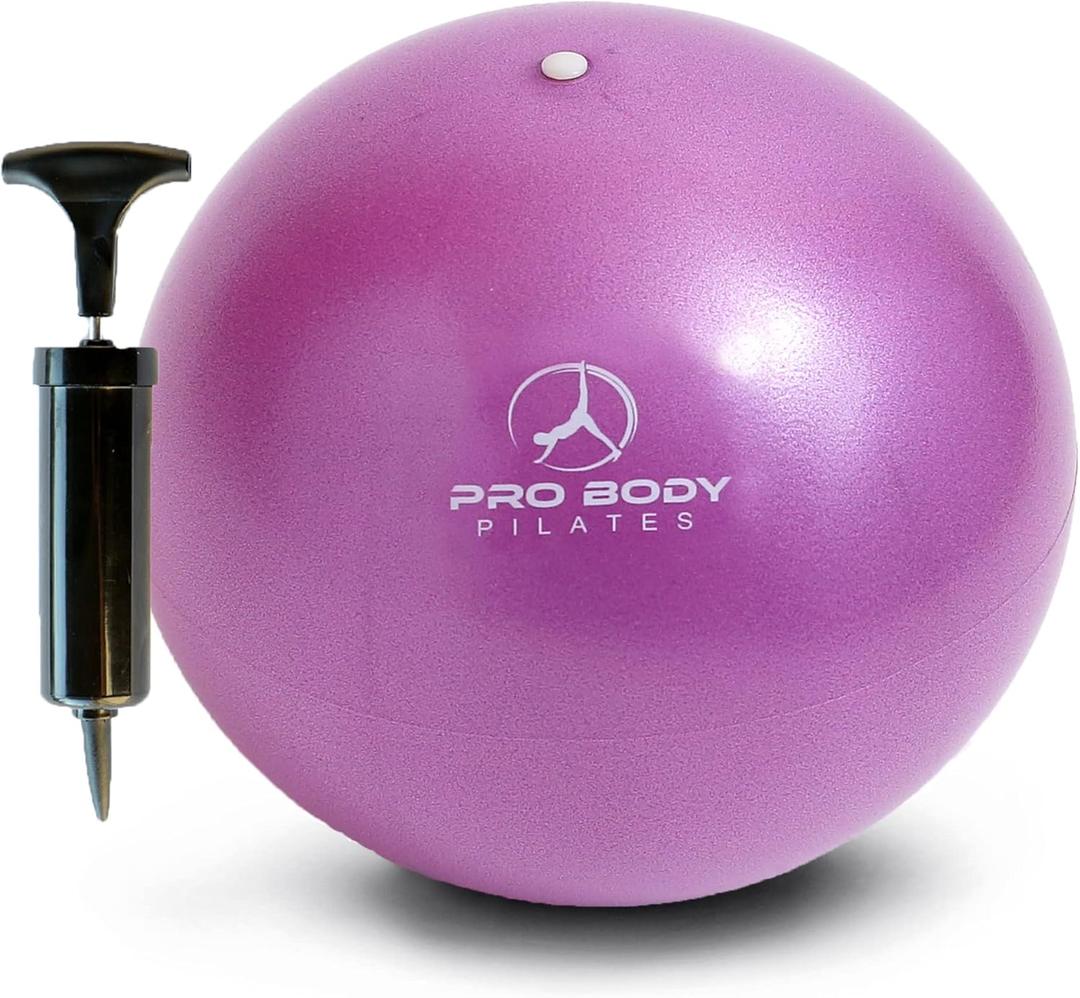 ProBody Pilates Small Exercise Ball with Pump - 9 Inch Workout Ball for Stability, Barre, Yoga, Core & Physical Therapy
