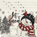 Artoid Mode Let It Snow Snowman Christmas Placemats Set of 4, 12x18 Inch Winter Table Mats for Party Kitchen Dining Decoration (Black)