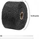 Exhaust Heat Wrap,2x 16 Ft, Motorcycle Fiberglass Heat Shield Tape With Stainless Ties, Black
