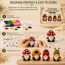 3D Beaded Gnome DIY Kit, Mini Beaded Gnome Craft Kit, Funny Handmade Gnome DIY Decor with Instructions, Perfect for Beginners & Craft Lovers (Seasonal Gnome)