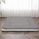 Japanese Floor Futon Mattress Extra Thick Folding Roll Up Bed Topper Mat for Guest,Lounger and Tavel (Twin, Darkgrey)