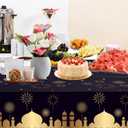 2 x Adirasenotek 3Pcs Ramadan Mubarak Party Tablecloths,87" Lx51 W Rectangular Plastic Table Covers,Disposable Tablecloths for Decoration,Birthday Party,Baby Showers(Black)
