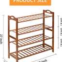 4 Tier Bamboo Shoe Rack, Free Standing Shoes Rack Shoe Shelf Shoe Organizer for Closet, Entryway, Bedroom, Living Room, Front Door, Studio, Bathroom, 27 inches x 10.2 inches x 27 inches