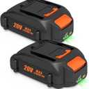 Cabeattee 2pack 3.0ah WA3525 Replacement for Worx 20V Battery Power Share for WA3575 WA3525 WA3520 WG151s WG891 WG155s WG251s WG255s Compatible with Worx Battery 20V