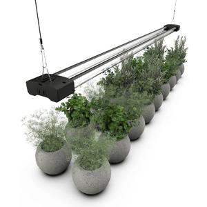 BoostGro LED Grow Light Full Spectrum 5000K Daylight + 660nm Red Linkable Indoor Plant Lighting Fixture Tubes (4 FT, Black)